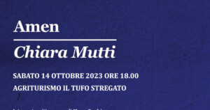 Banner presentazione del libro Amen di Chiara Mutti